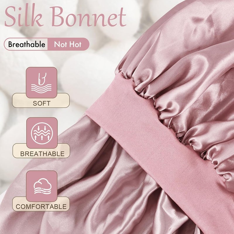 Doitory Store Satin Silk Bonnet for Sleeping, Soft Satin Lined Hair Bonnet for Women, Double Layer Sleep Nightcap - Image 2